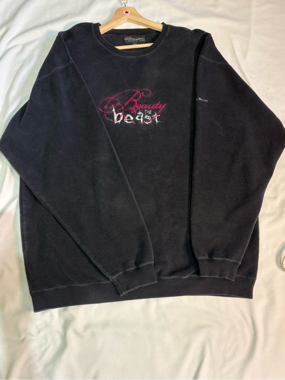 Beauty and the Beast Embroidered Crewneck Sweater - Black
